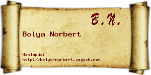 Bolya Norbert névjegykártya